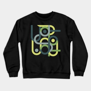 Green geometric pattern abstract mid century Crewneck Sweatshirt